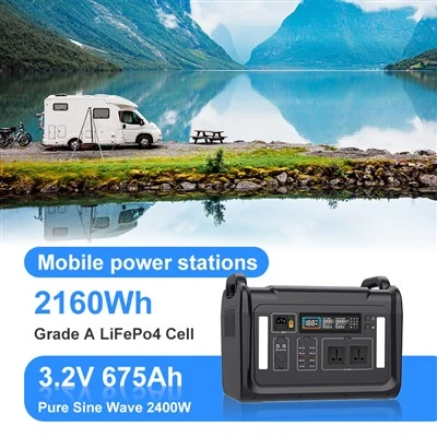 Зовнішня аварійна сонячна електростанція 2400 Вт портативна літієва акумулятор 2160Wh